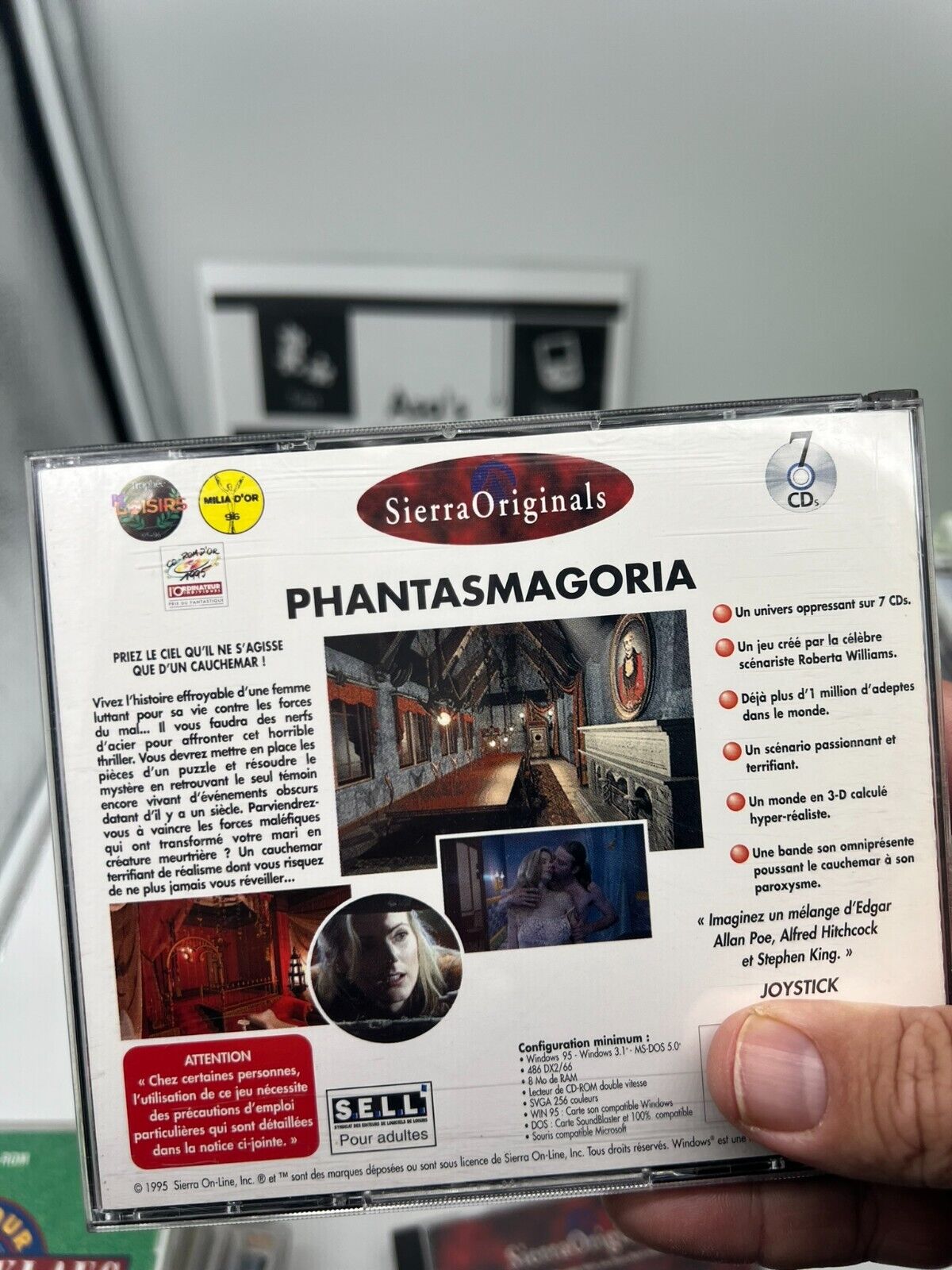 PC CD-Rom Sierra Originals Phantasmagoria 7 CD's Set -French - Français