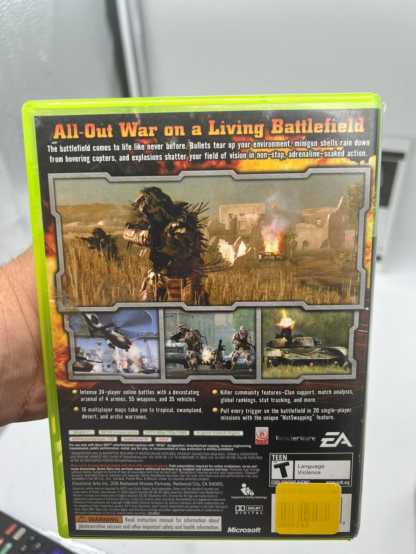 Microsoft XBOX 360 Live Battlefield 2 Modern Combat EA 2006