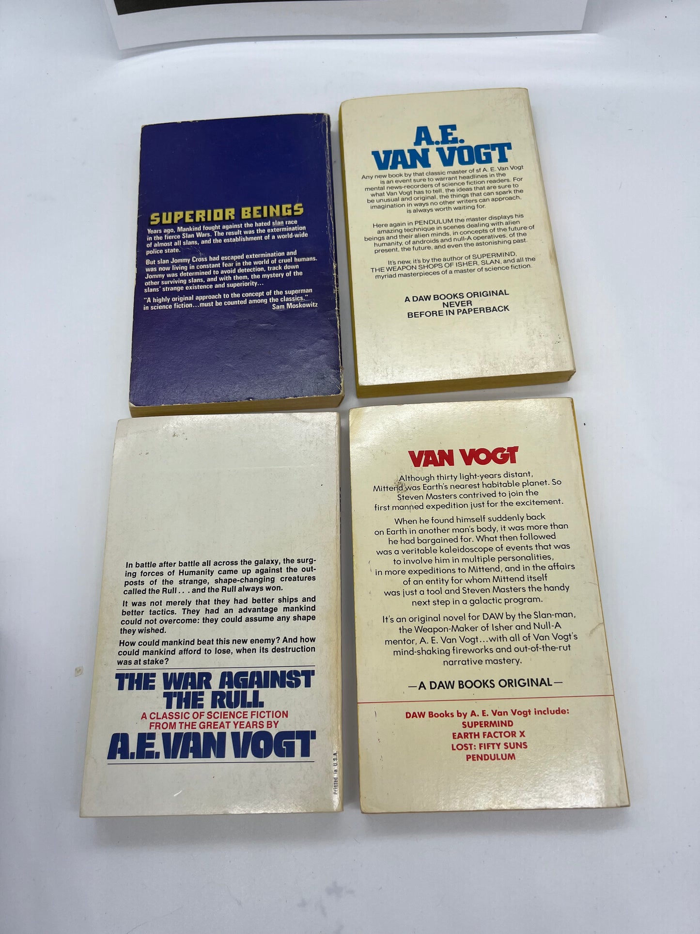 Lot of 4 A.E. Van Vogt Books