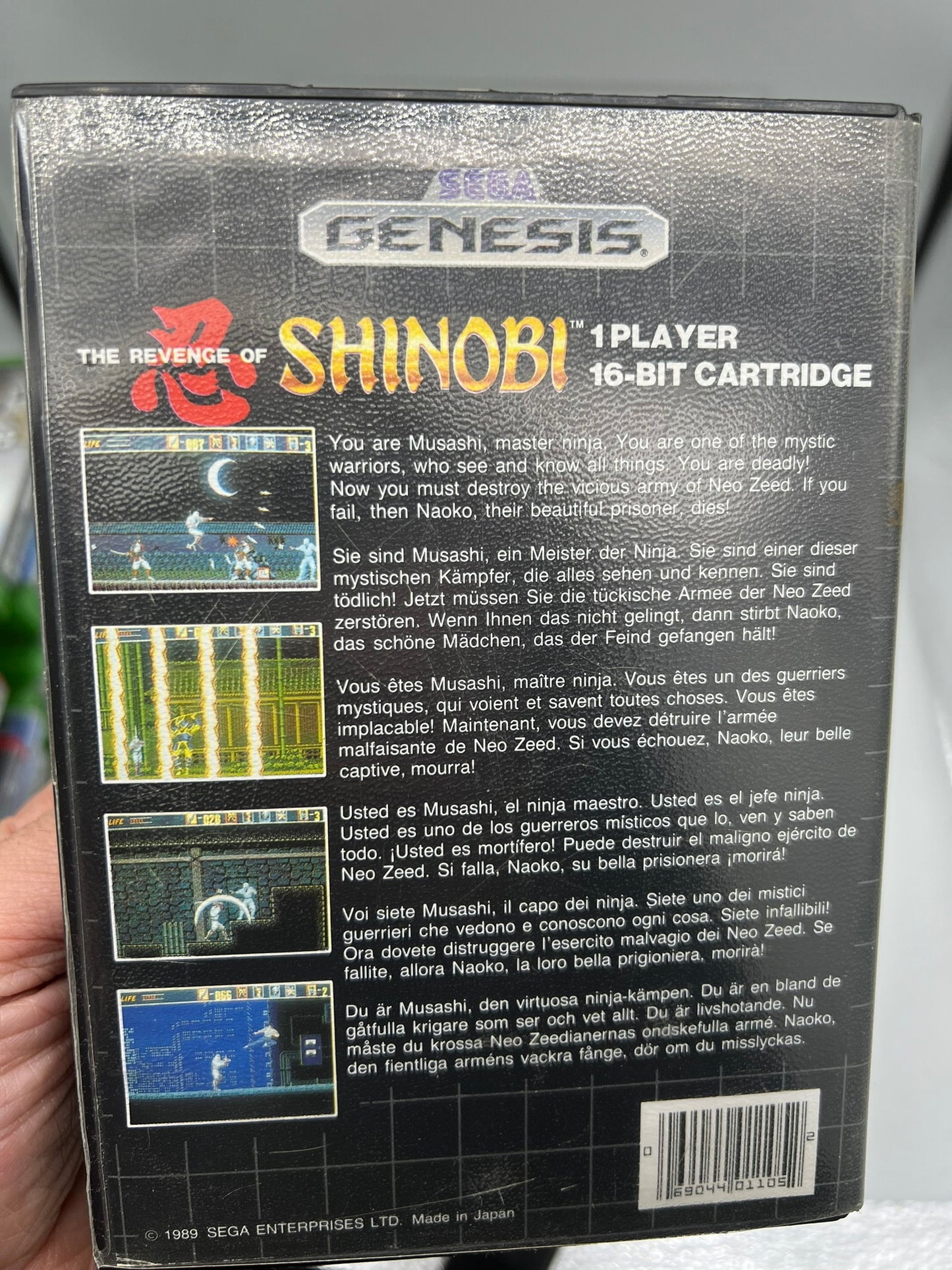 Revenge of Shinobi (Sega Genesis, 1989) Case & Cartridge (No Manual)