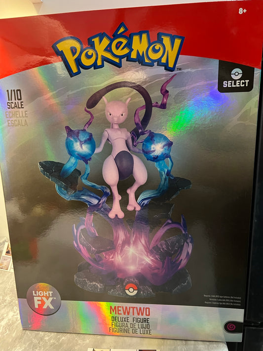 Pokemon Select Mewtwo Deluxe Collector Figure Light FX 1/10 Scale Nintendo