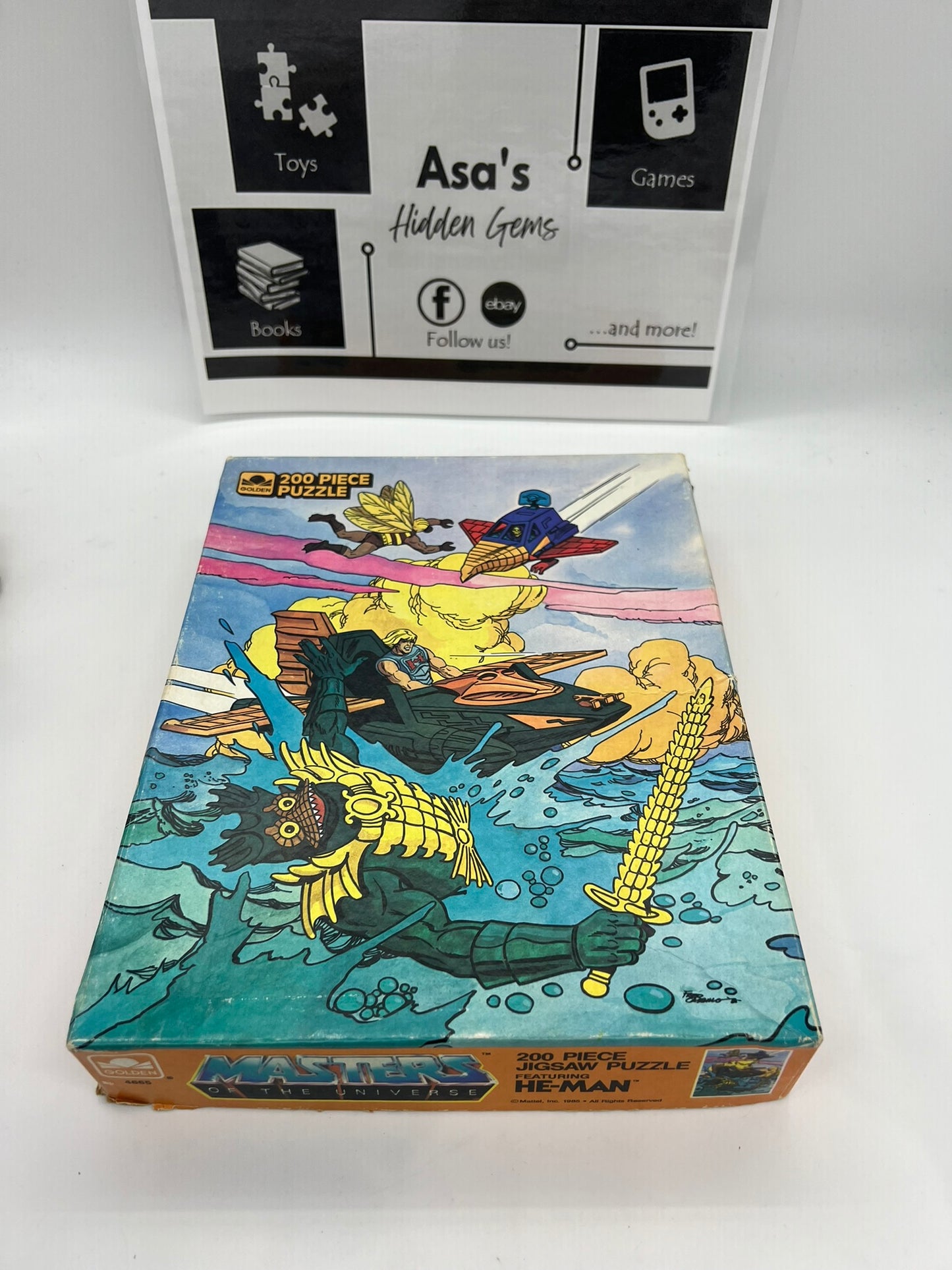 He-Man 200 Piece Jigsaw Puzzle Master of the Universe MOTU 1985 Mattel Golden