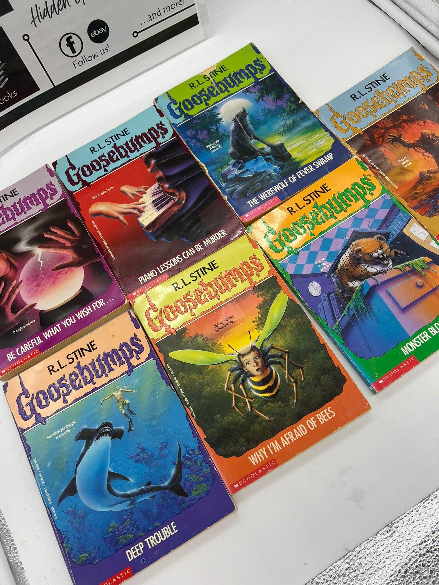 7 Goosebumps Books - Titles in pictures