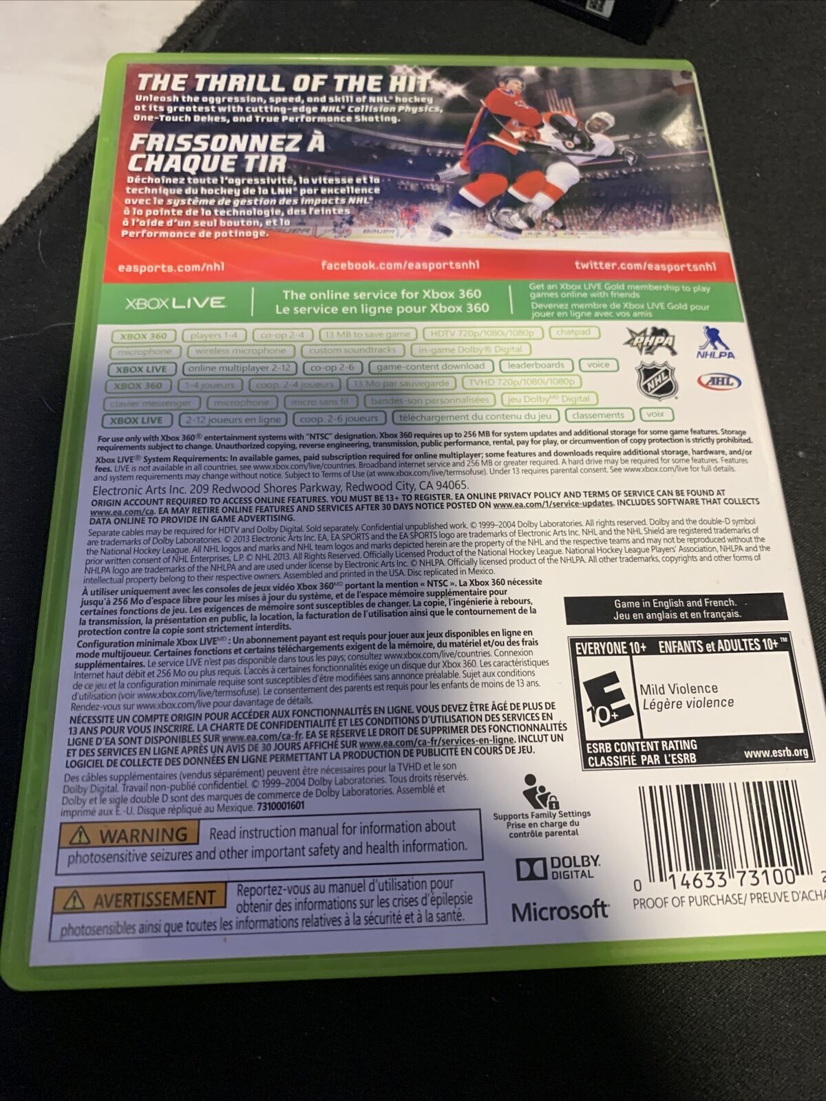 NHL 14 (Microsoft Xbox 360, 2013)