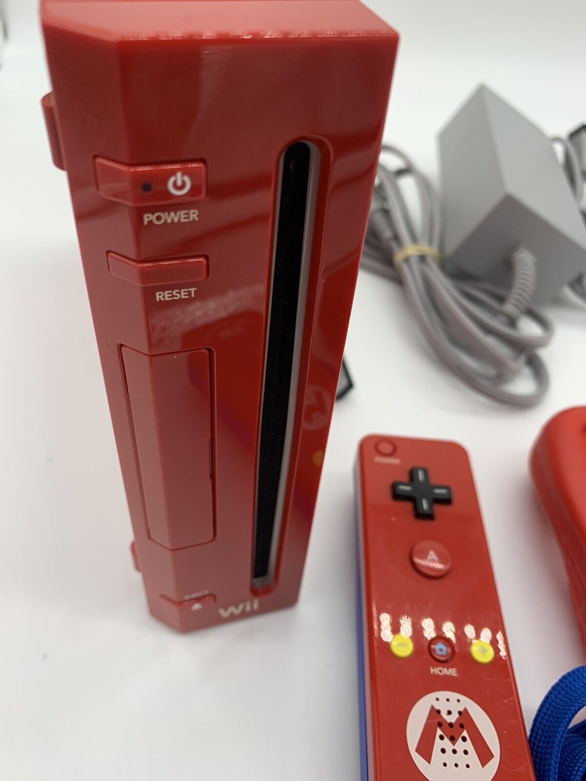 Nintendo RVL001 Wii Red Console With Mario Remote - Tested