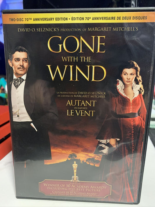 Gone With The Wind DVD- 2 Disc 70th Anniversary Edition￼Bilingual -Clark ￼Gable