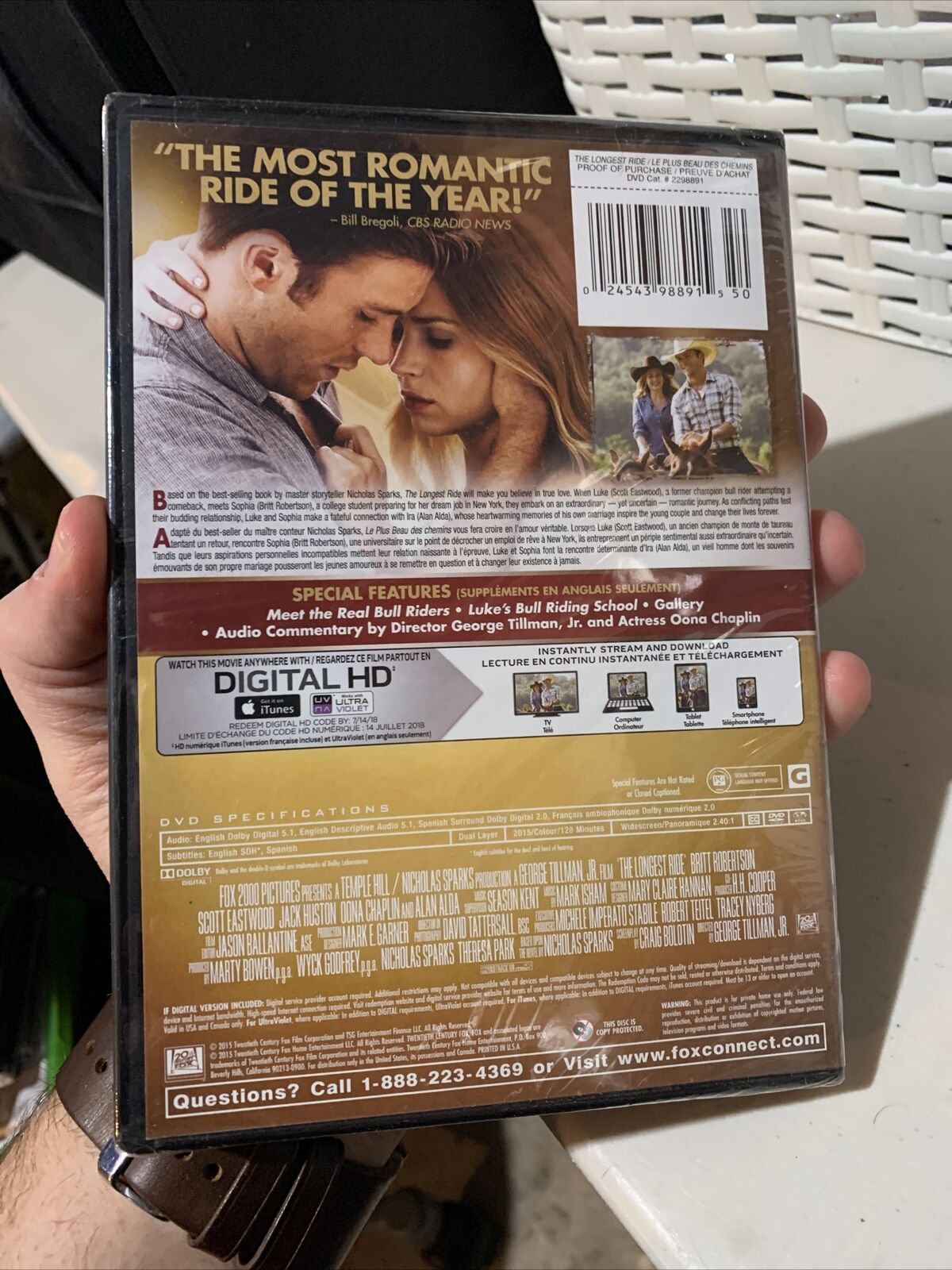 The Longest Ride (DVD, 2015, Canadian)