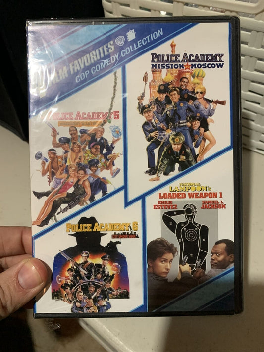 4 Film Favorites - Cop Comedy Collection (DVD, 2009, 2-Disc Set) Police Academy