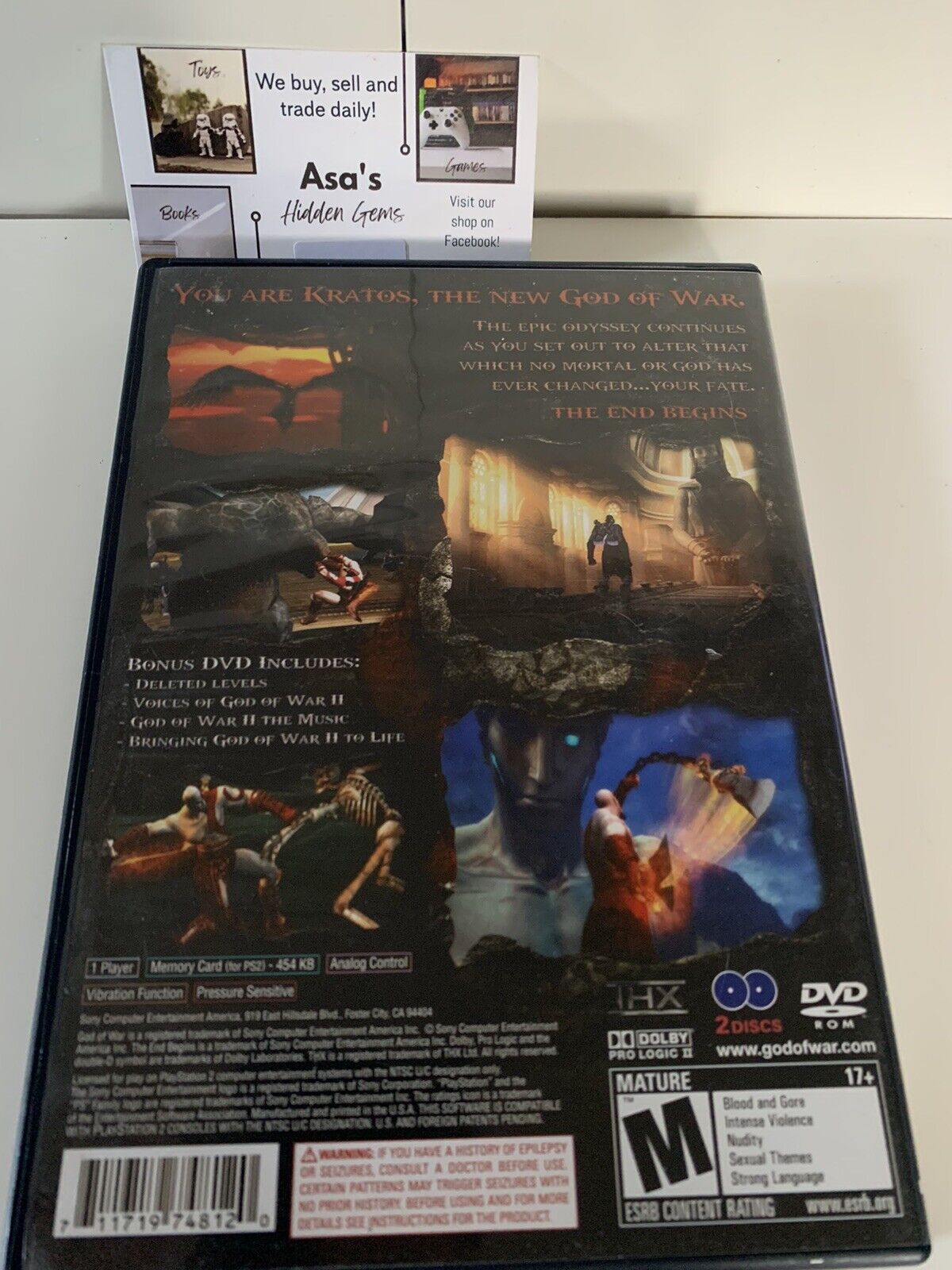 God of War II - Two Disc Set (Sony PlayStation 2) PS2 CIB Complete - Action Game