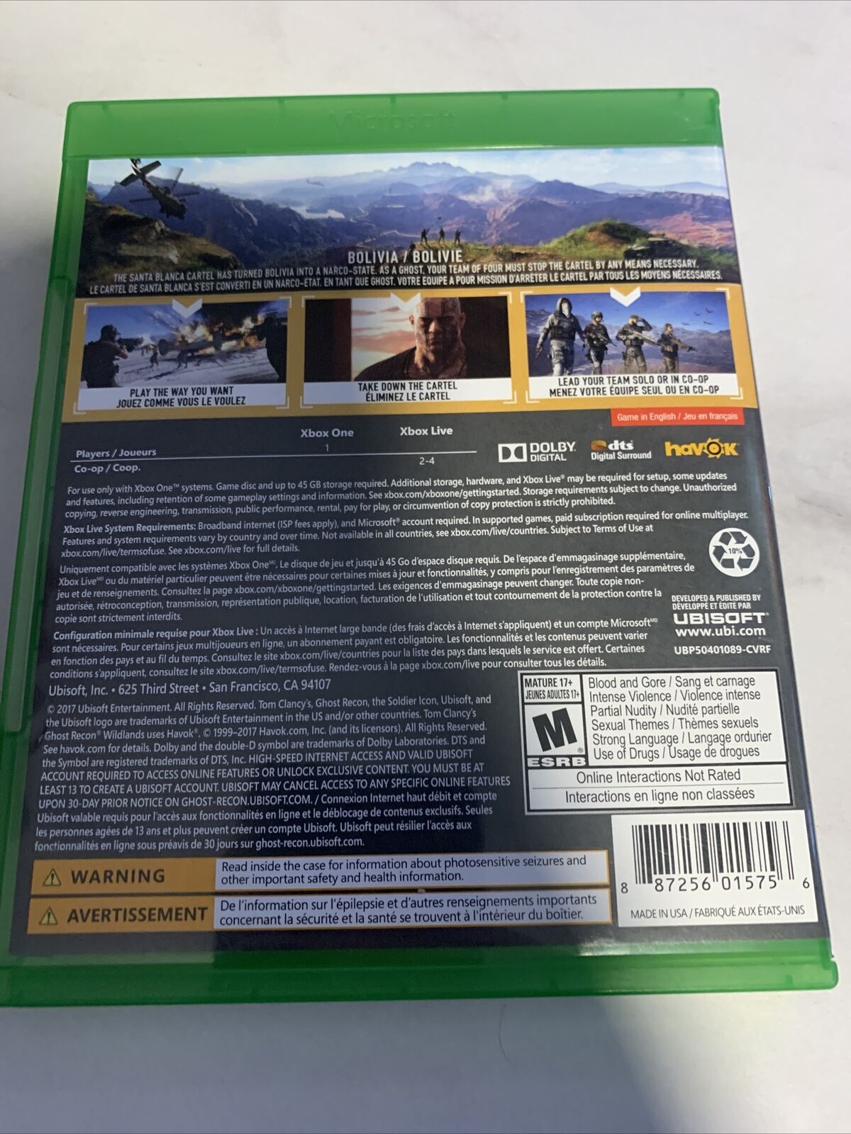 Tom Clancy's Ghost Recon: Wildlands (Microsoft Xbox One, 2017)