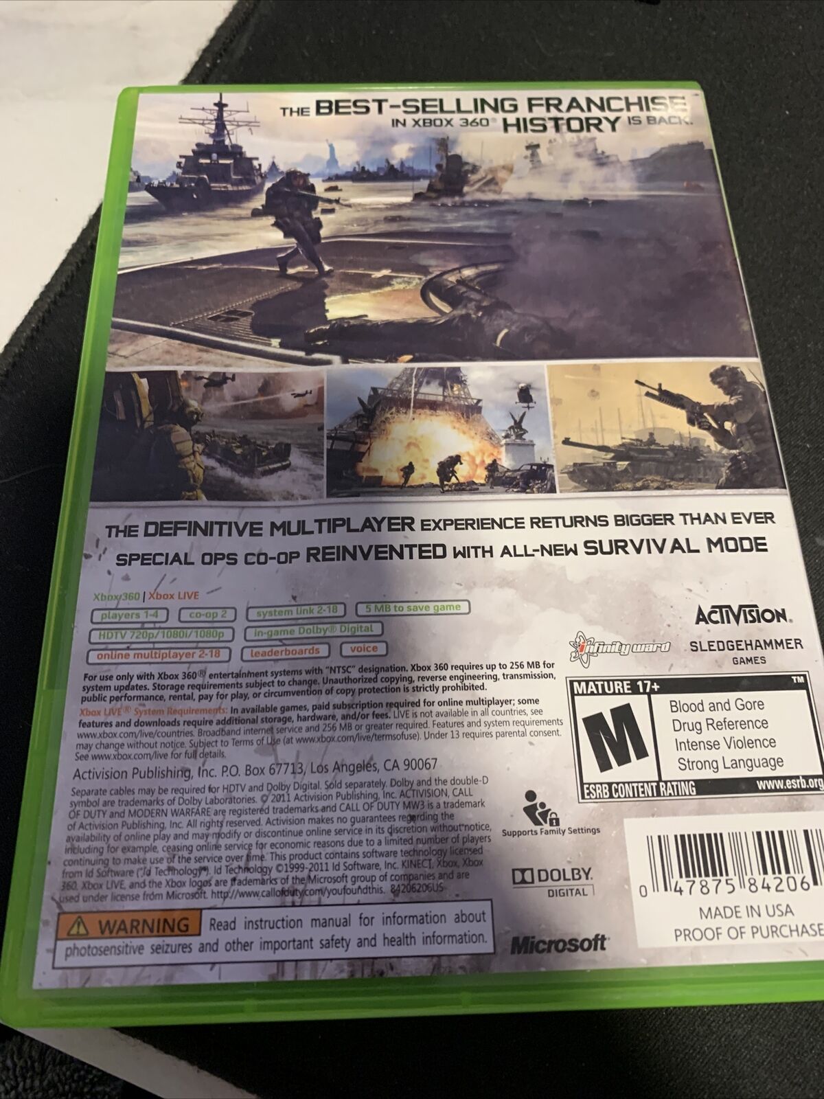 Call of Duty: Modern Warfare 3 (Xbox 360, 2011)