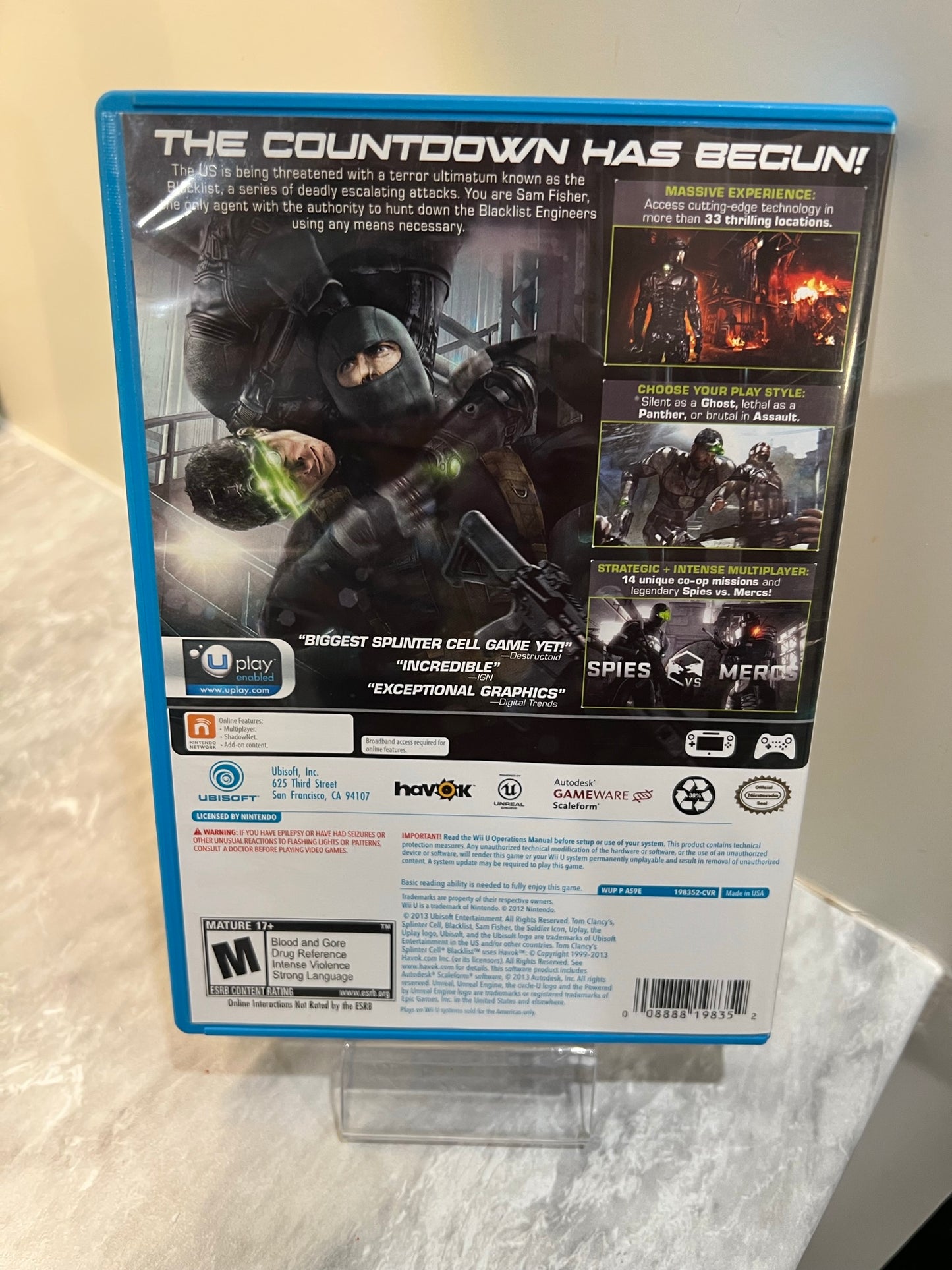 Tom Clancys Splinter Cell Blacklist (Nintendo Wii U, 2013)